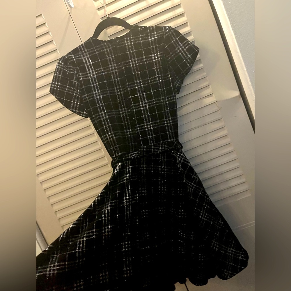 Smak Parlour dress. Small. Black and white sparkled plaid.